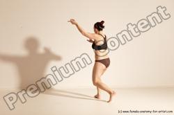 Underwear Martial art Woman White Moving poses Average long colored Dynamic poses Academic